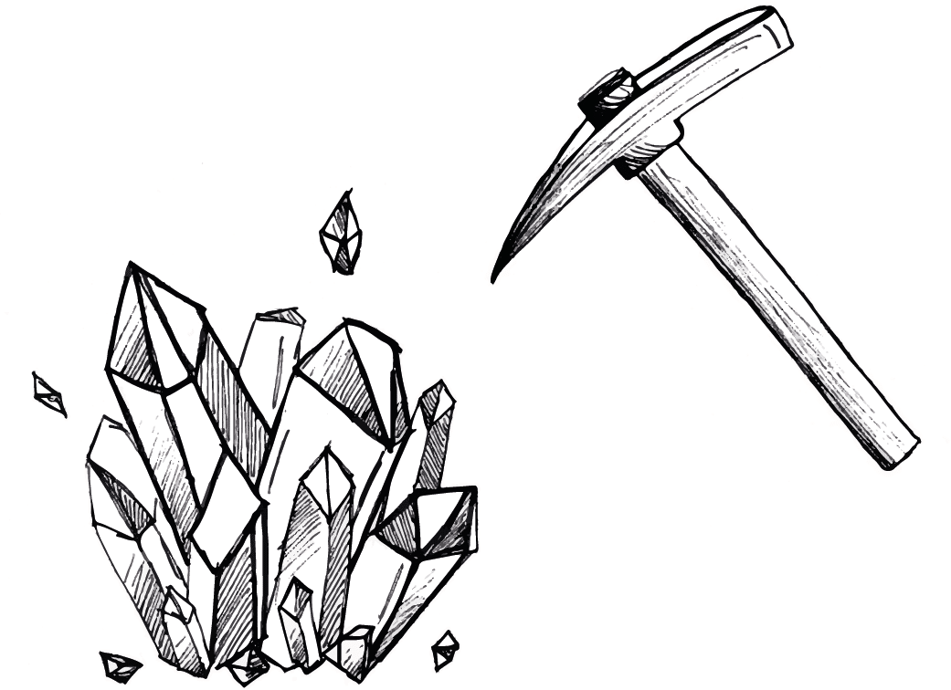 Logo de minéraux et pioche